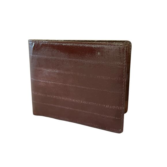 Vintage Eelskin Brown Eel Leather Bifold Wallet - Picture 1 of 6